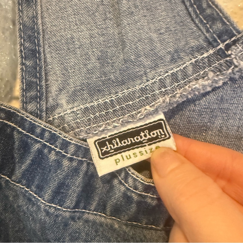 VTG Y2K Xhilaration Denim Shortalls - Light Blue - Picture 3 of 5